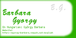 barbara gyorgy business card